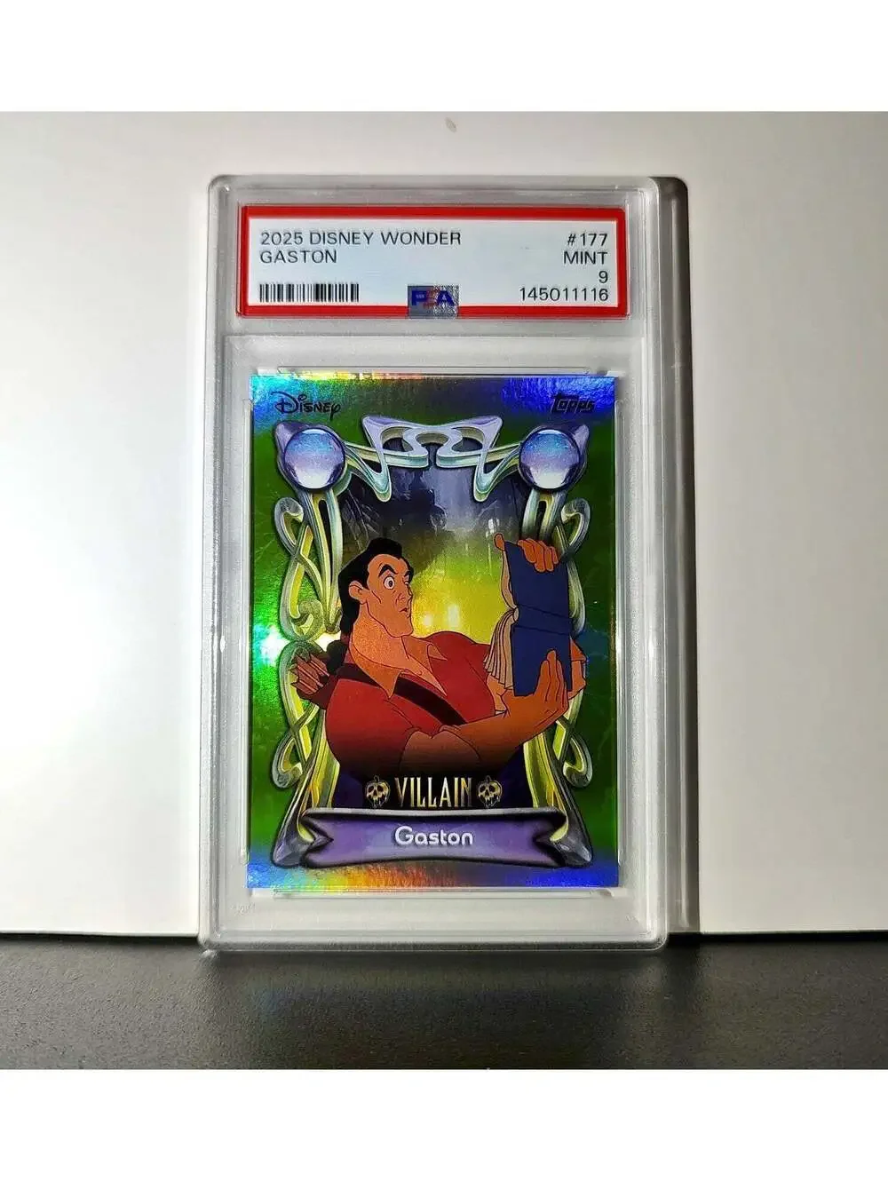 Gaston 2025 Topps Disney Wonder #177 Card Beauty and the Beast PSA 9